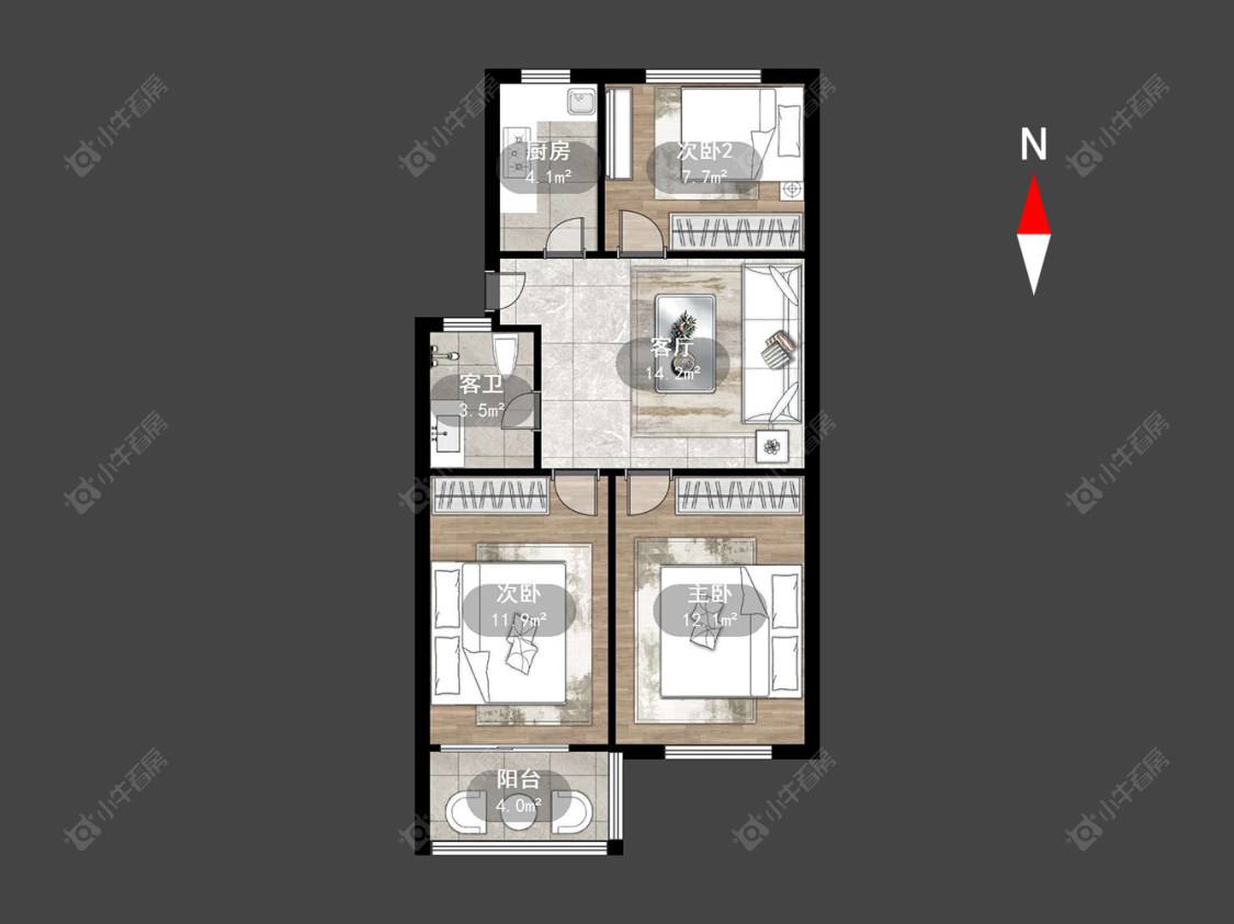 常州锦绣花园在售二手房源户型图_小牛看房