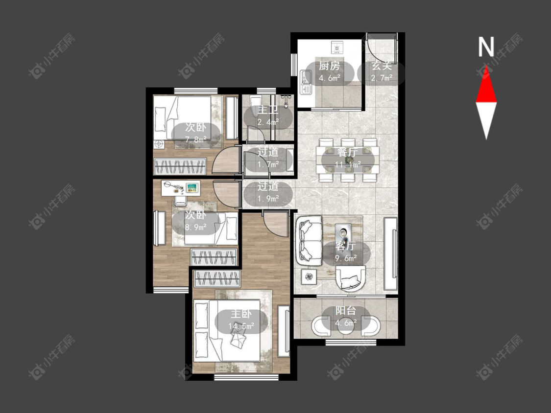 路劲城三期房源户型图 常州路劲城三期在售二手房源户型图_小牛看房