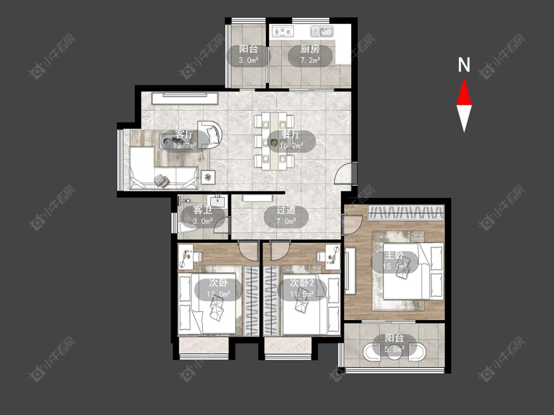 凯旋城西区房源户型图 常州凯旋城西区在售二手房源户型图_小牛看房