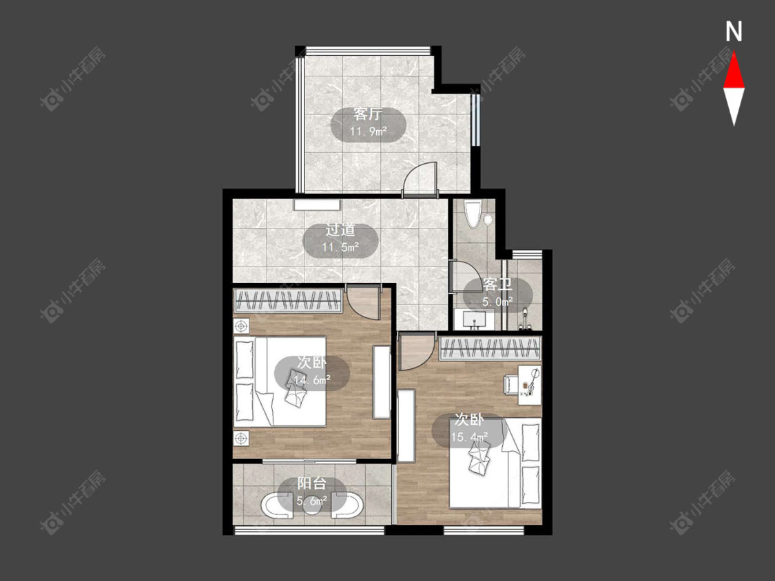 常州新城香溢澜桥二期在售二手房源户型图_小牛看房