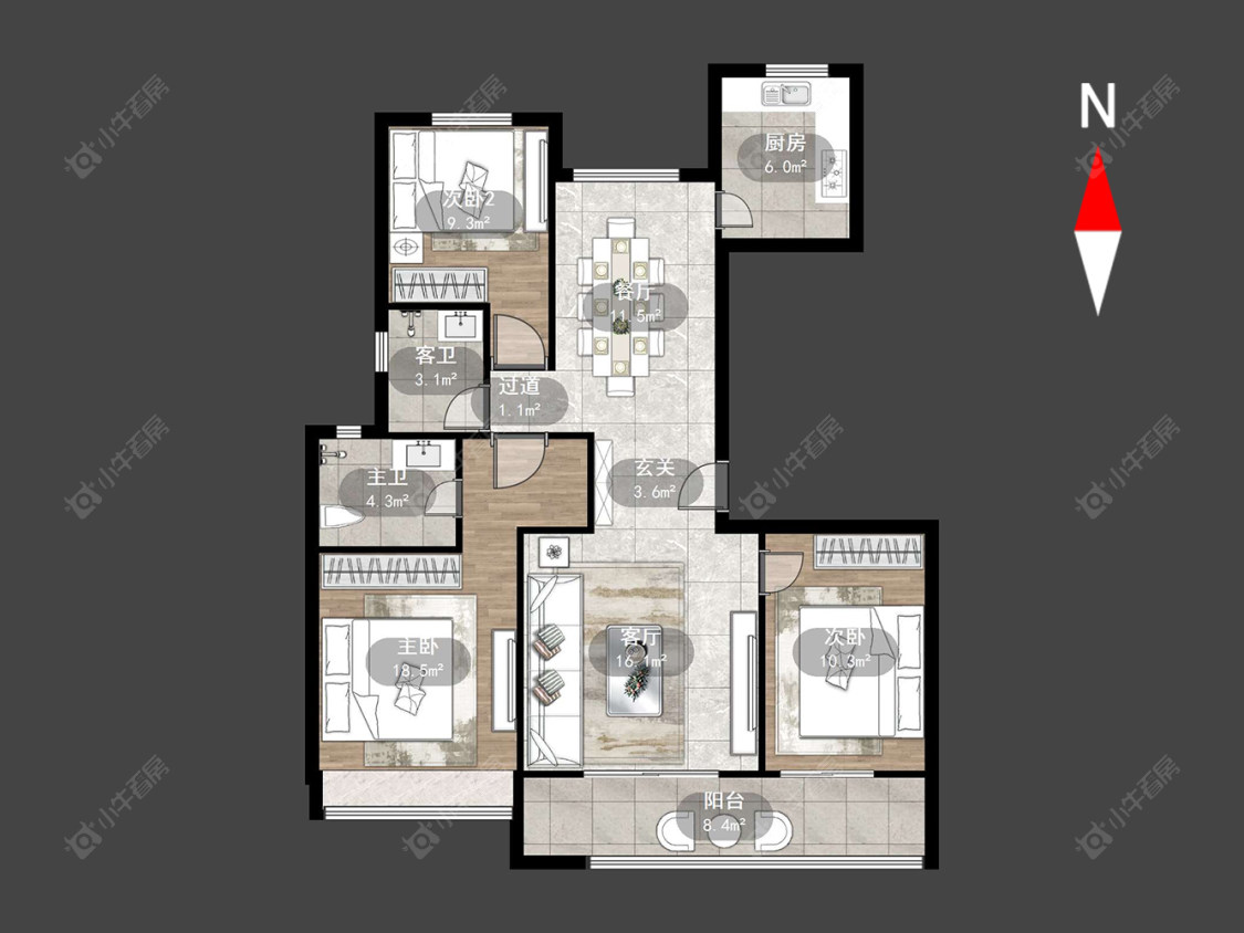 常州牡丹三江公馆在售二手房源户型图_小牛看房