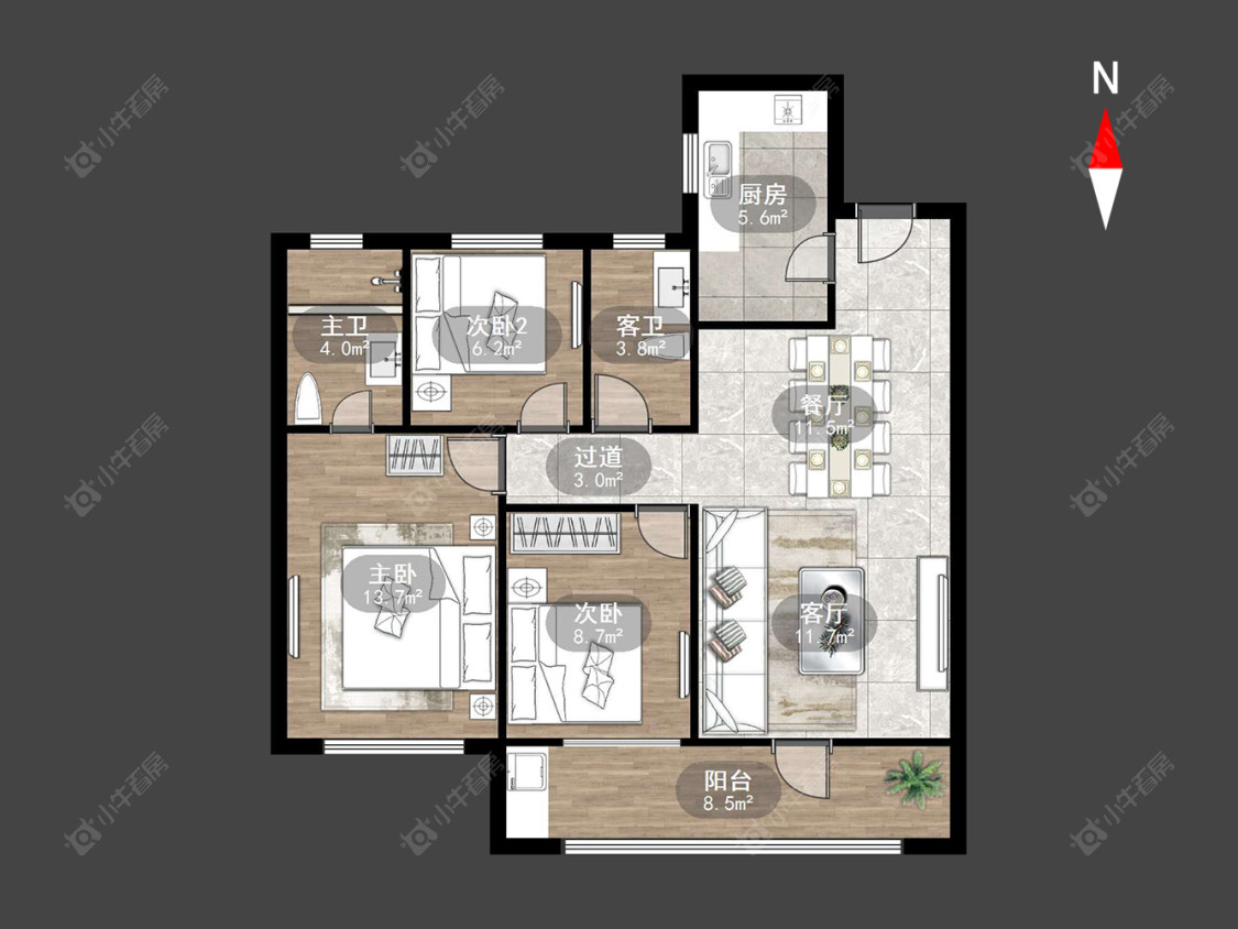 常州万科四季都会在售二手房源户型图_小牛看房
