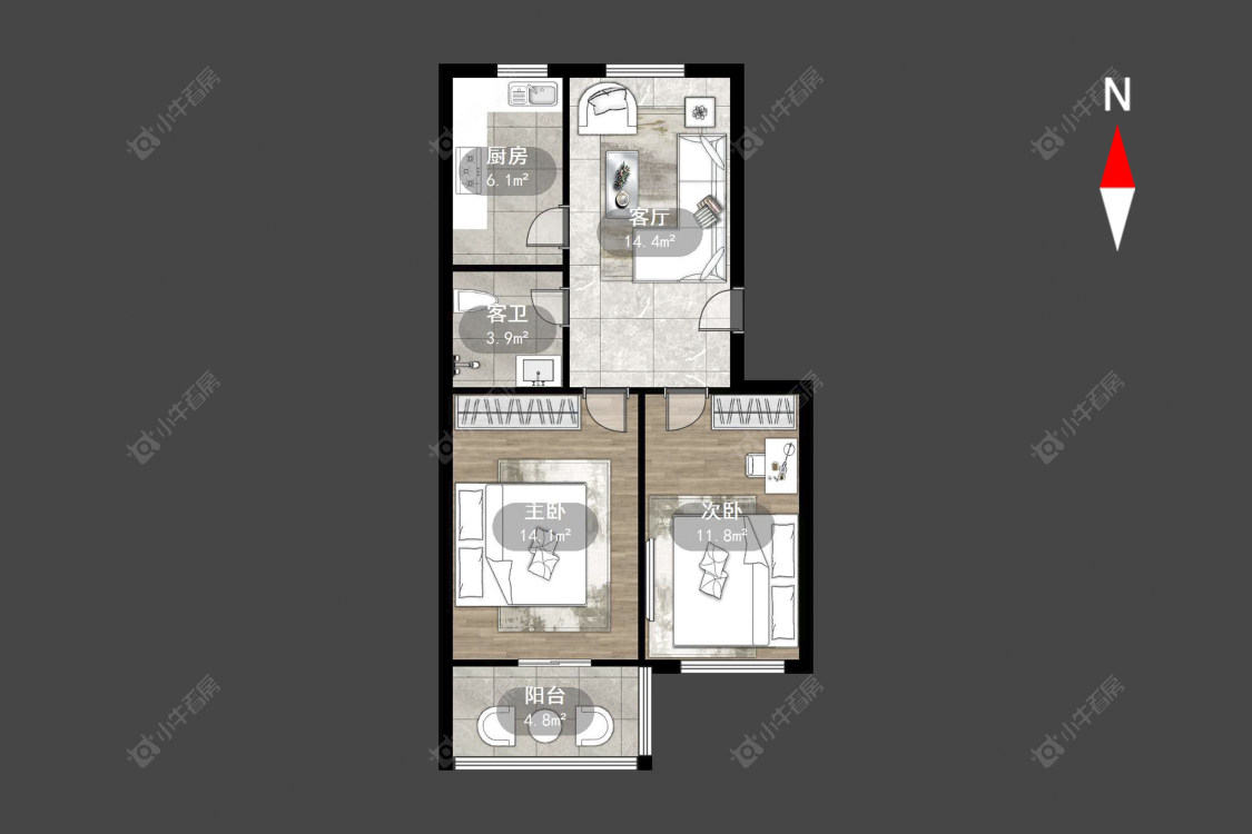 常州中凉二村在售二手房源户型图_小牛看房