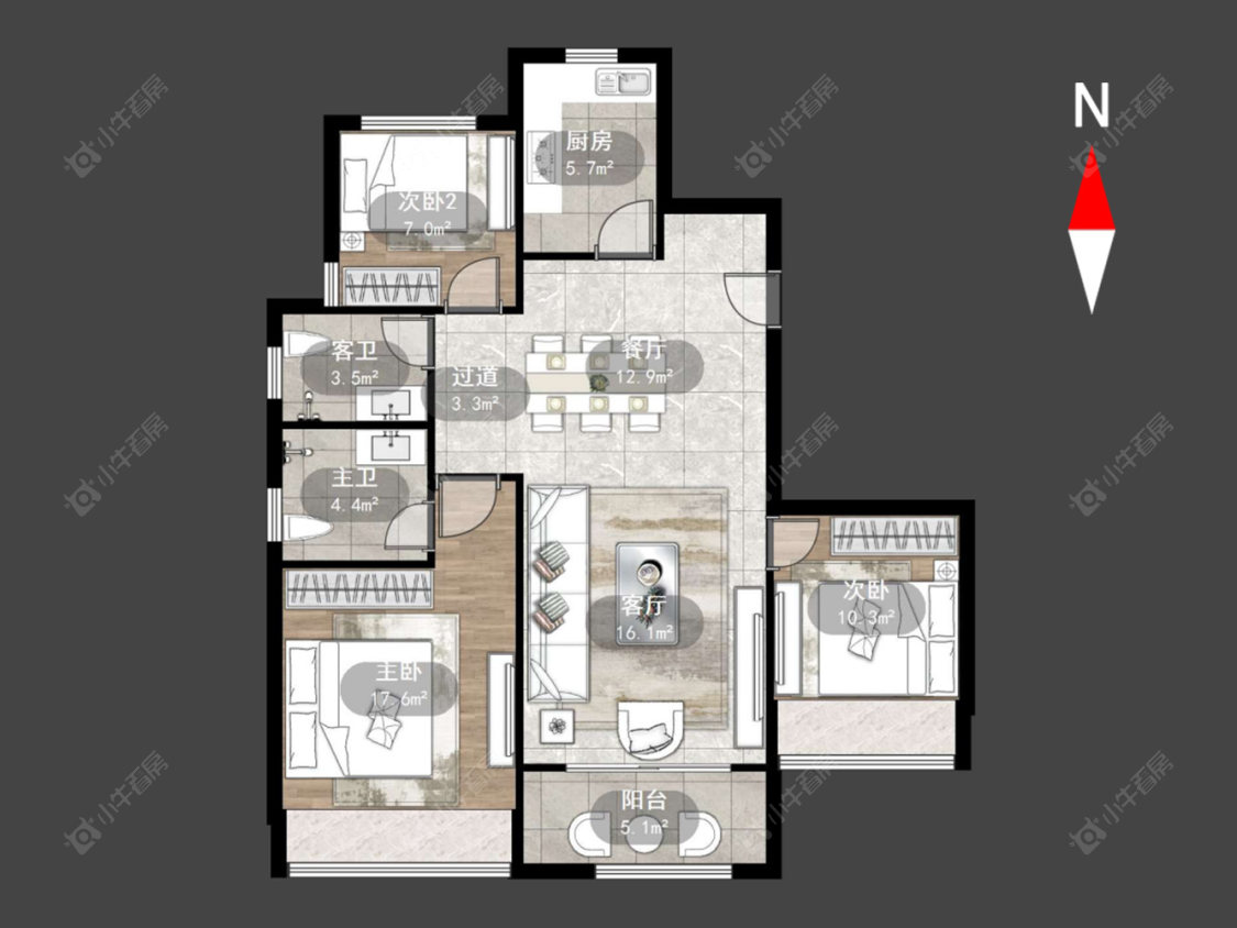 常州凤凰湖西苑在售二手房源户型图_小牛看房