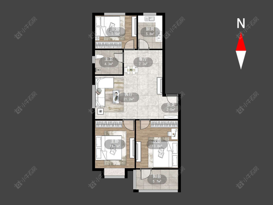 常州丽华南村竹园在售二手房源户型图_小牛看房