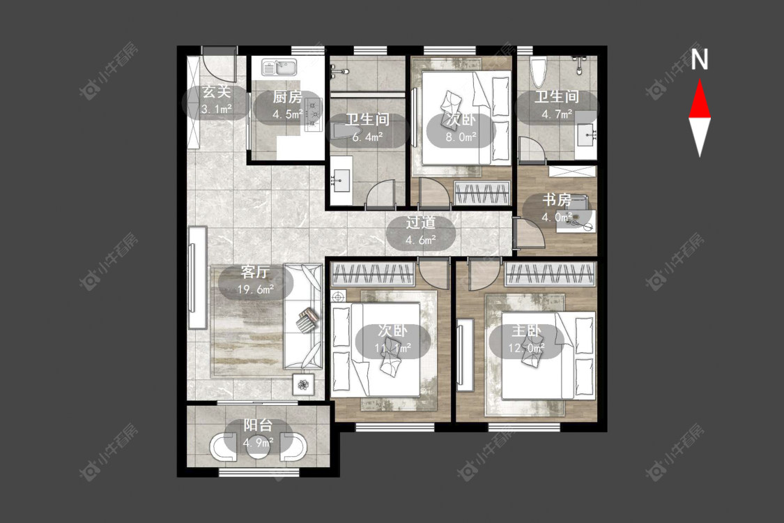 常州玉兰广场五期在售二手房源户型图_小牛看房