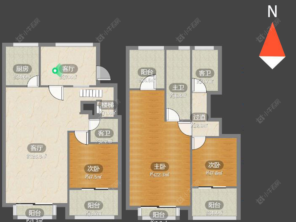 常州绿地香奈别墅区在售二手房房源户型图_小牛看房