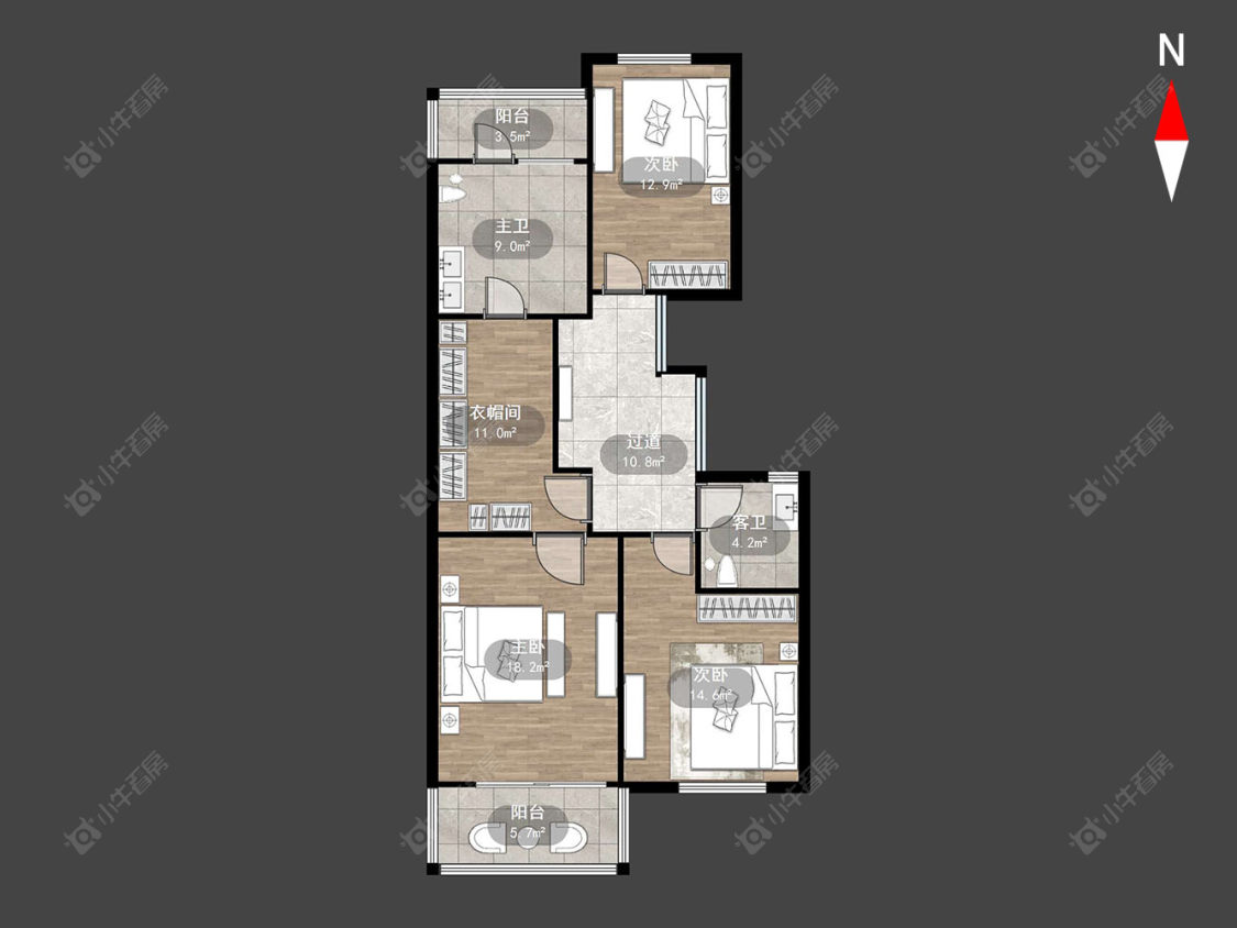 常州路劲城三期在售二手房源户型图_小牛看房