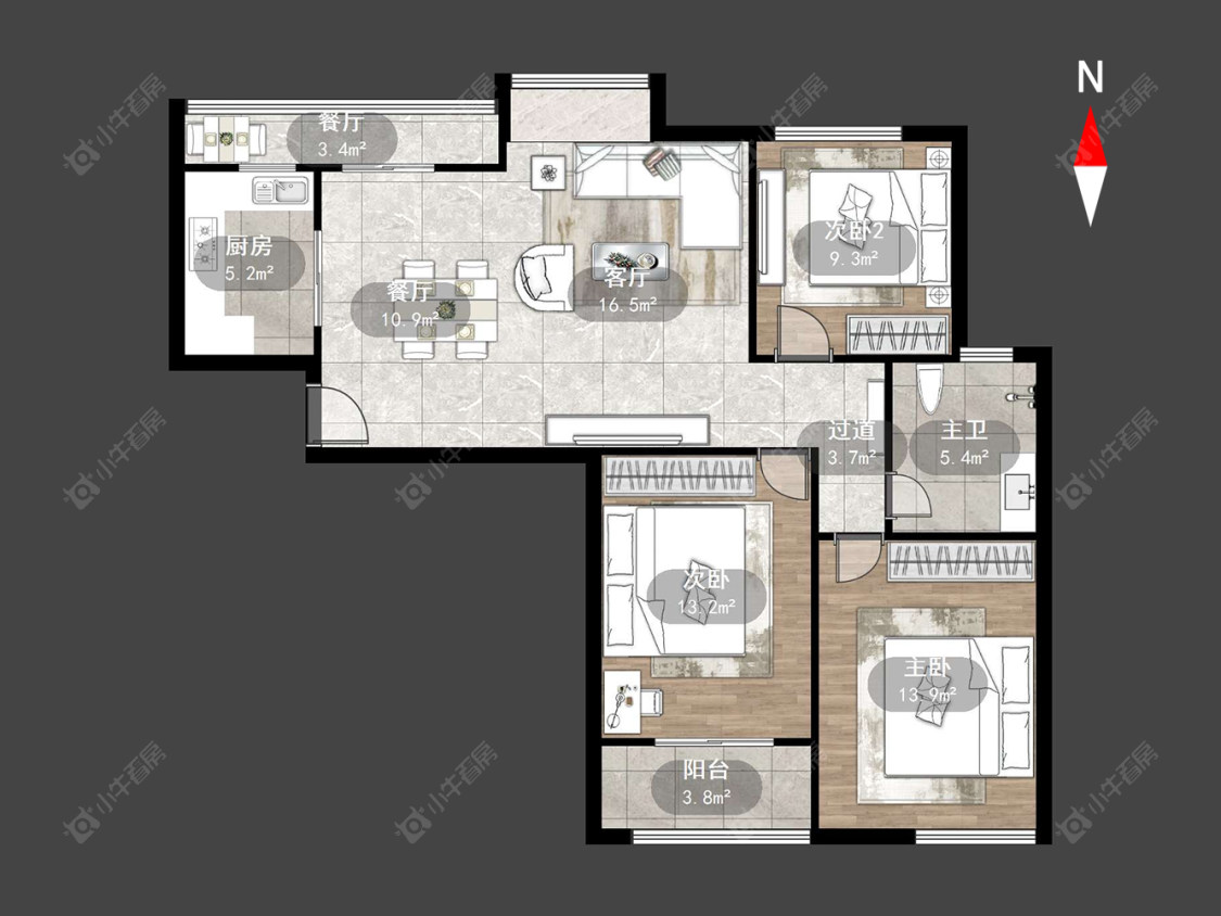 世纪华城西区房源户型图 常州世纪华城西区在售二手房源户型图_小牛看房