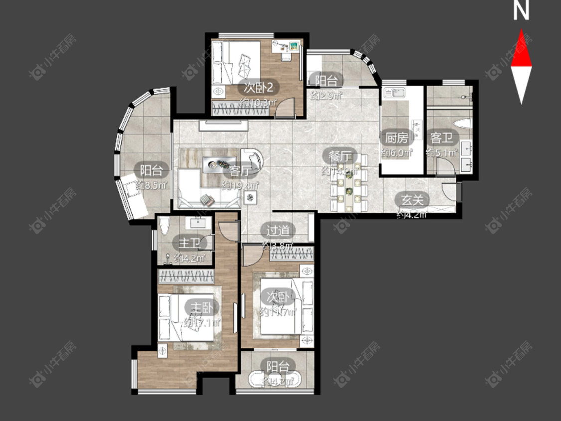 常州名桂坊在售二手房源户型图_小牛看房