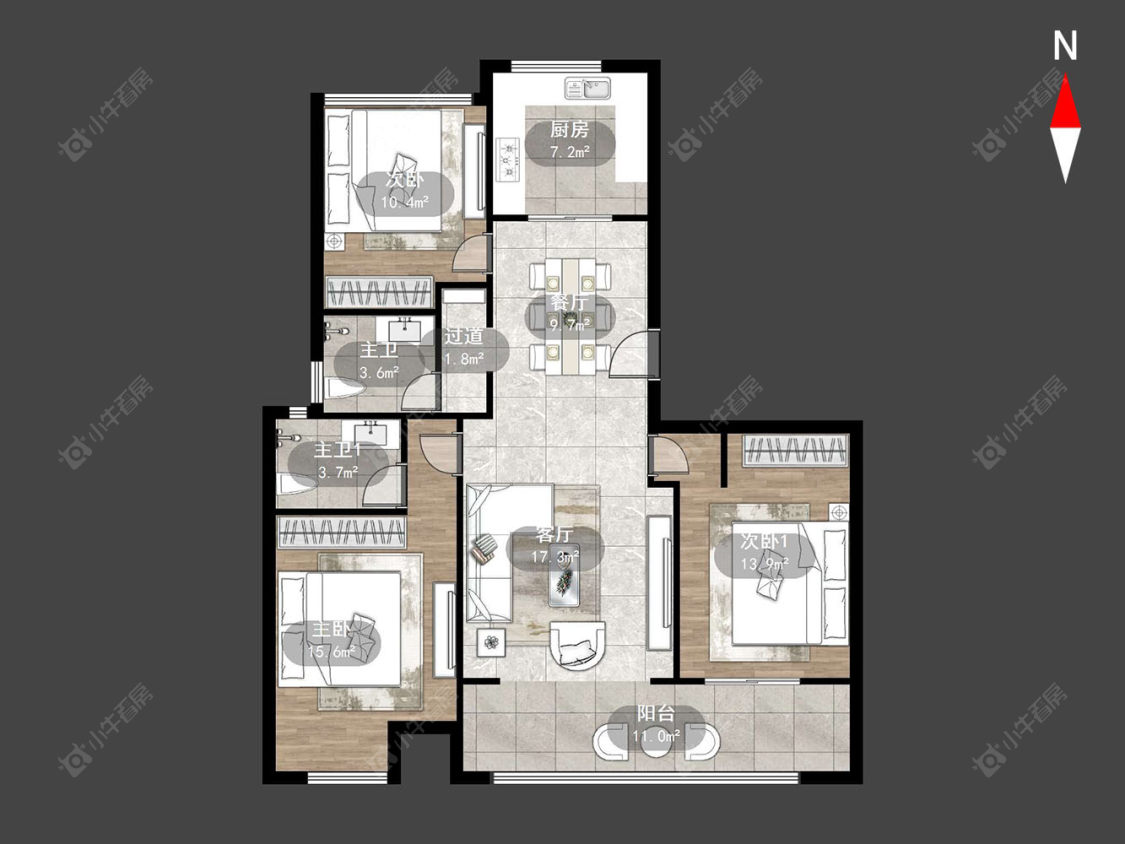 常州梧桐香郡二期在售二手房源户型图_小牛看房