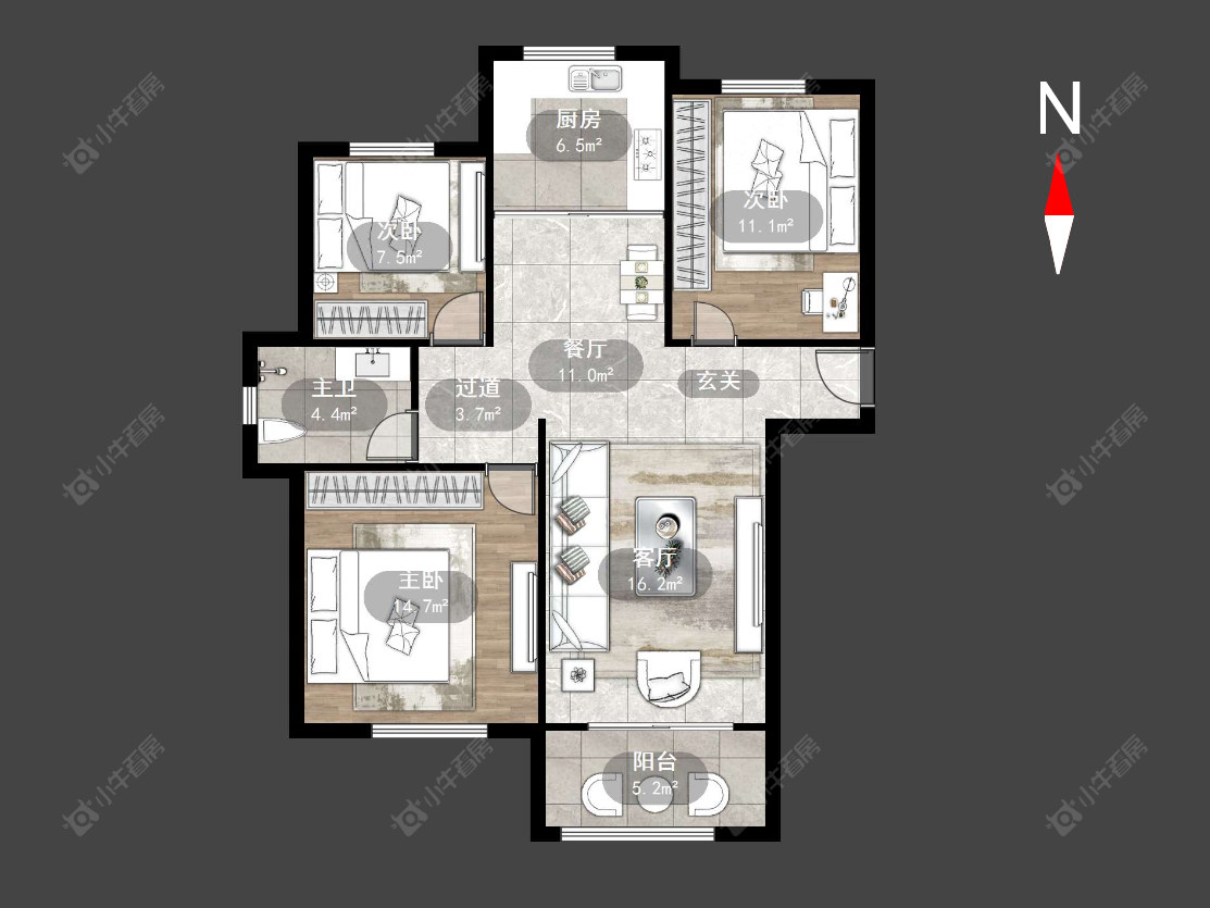常州华润国际三期在售二手房源户型图_小牛看房