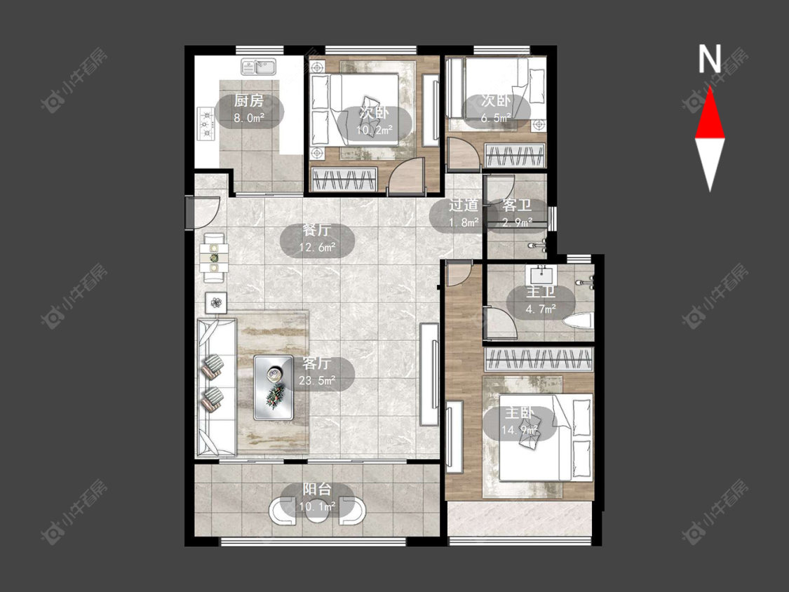 常州雅居乐湖光映月在售二手房源户型图_小牛看房