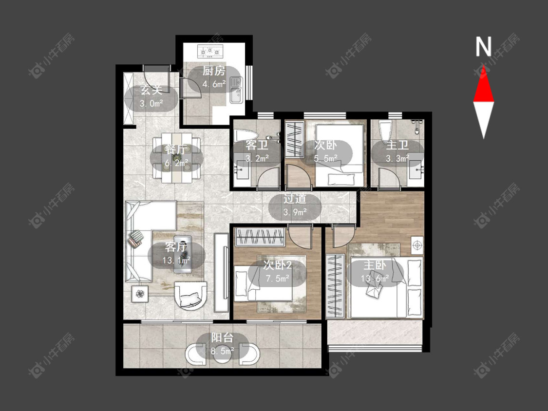 常州美的江山樾在售二手房源户型图_小牛看房