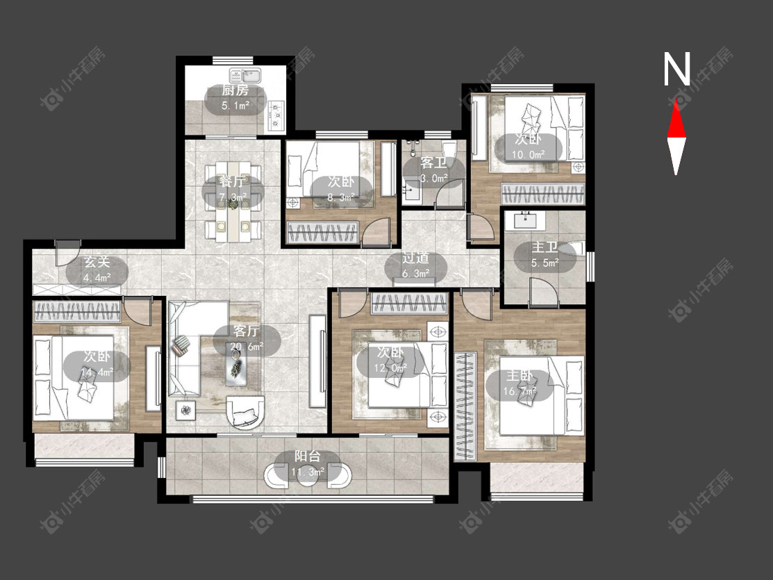 常州龙运天城在售二手房源户型图_小牛看房