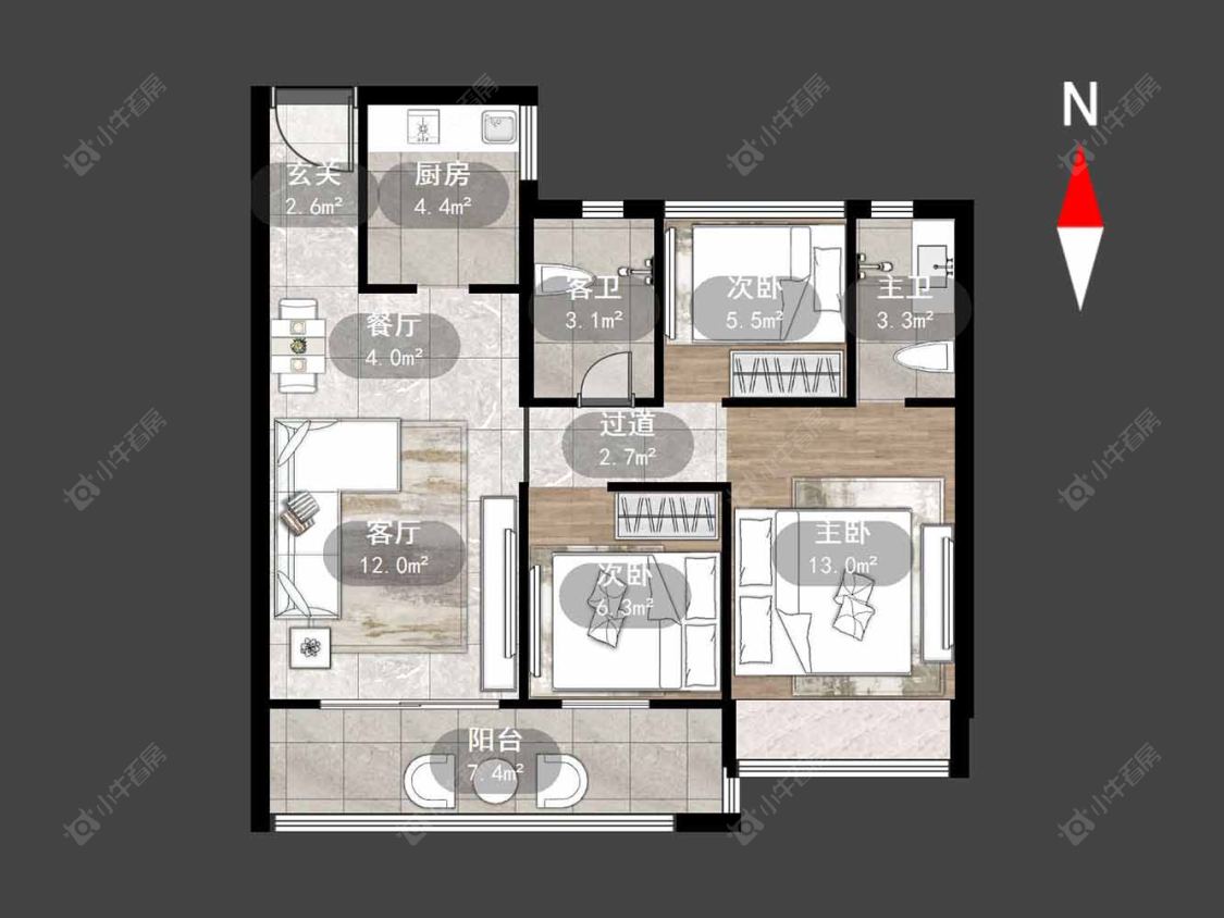 雅居乐湖光映月房源户型图 常州雅居乐湖光映月在售二手房源户型图_小牛看房