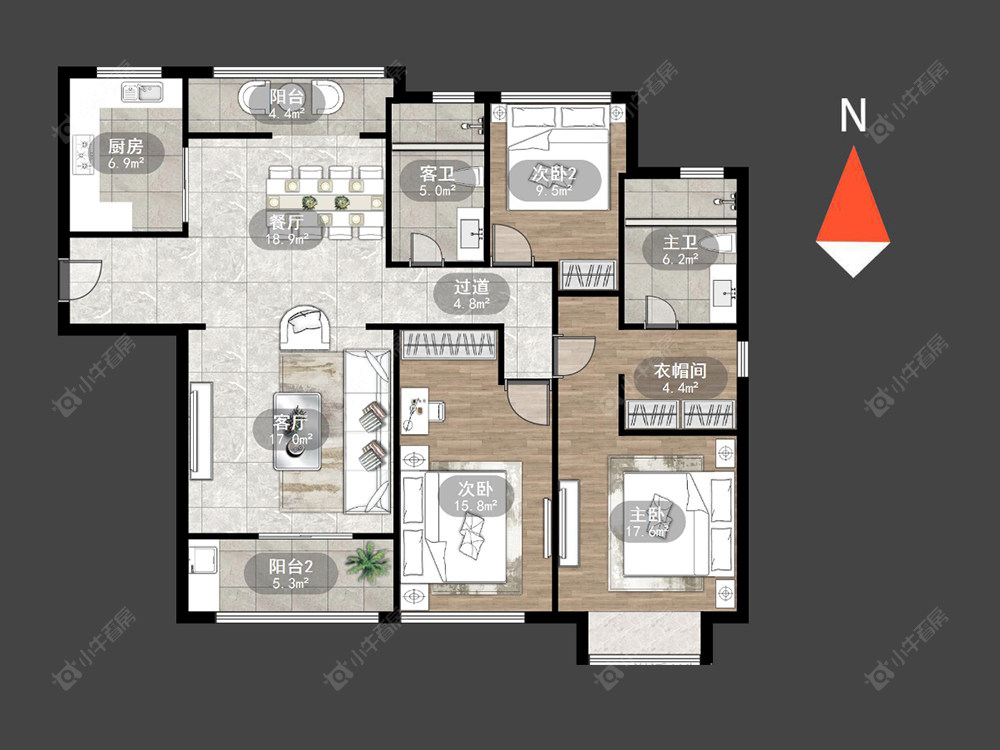常州星河国际五区在售二手房源户型图_小牛看房