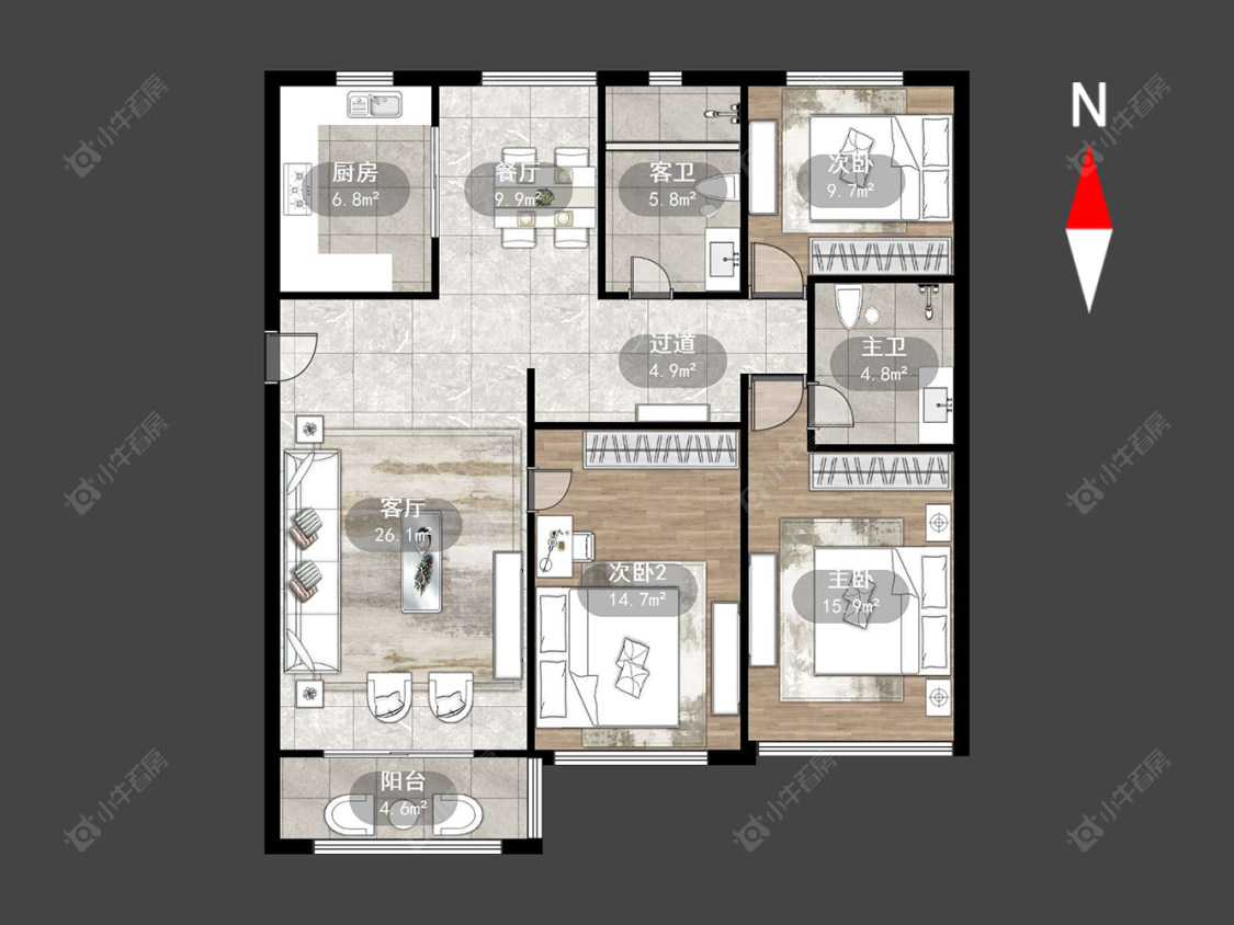 常州腾龙苑西区在售二手房源户型图_小牛看房