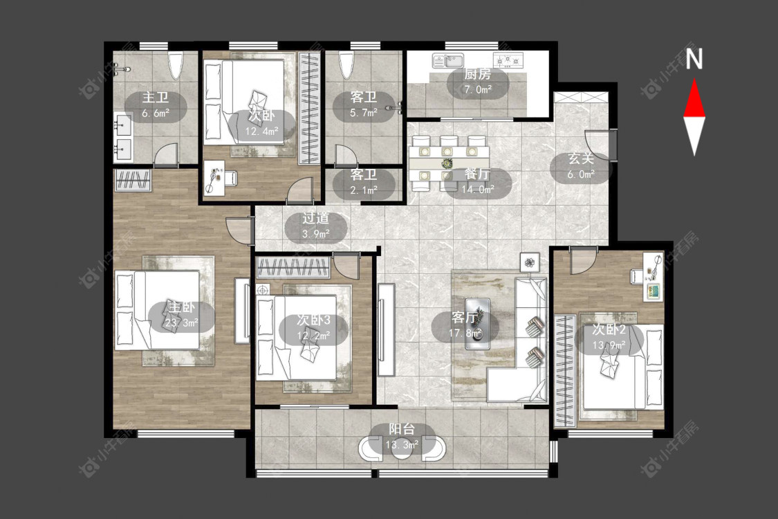 常州景瑞宸运天赋在售二手房源户型图_小牛看房