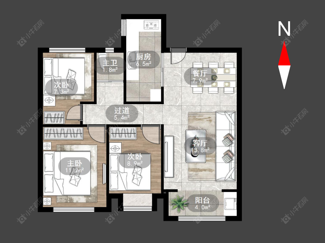 常州中海凤凰熙岸在售二手房源户型图_小牛看房