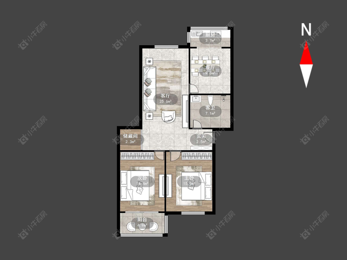 常州藻江花园一期在售二手房源户型图_小牛看房