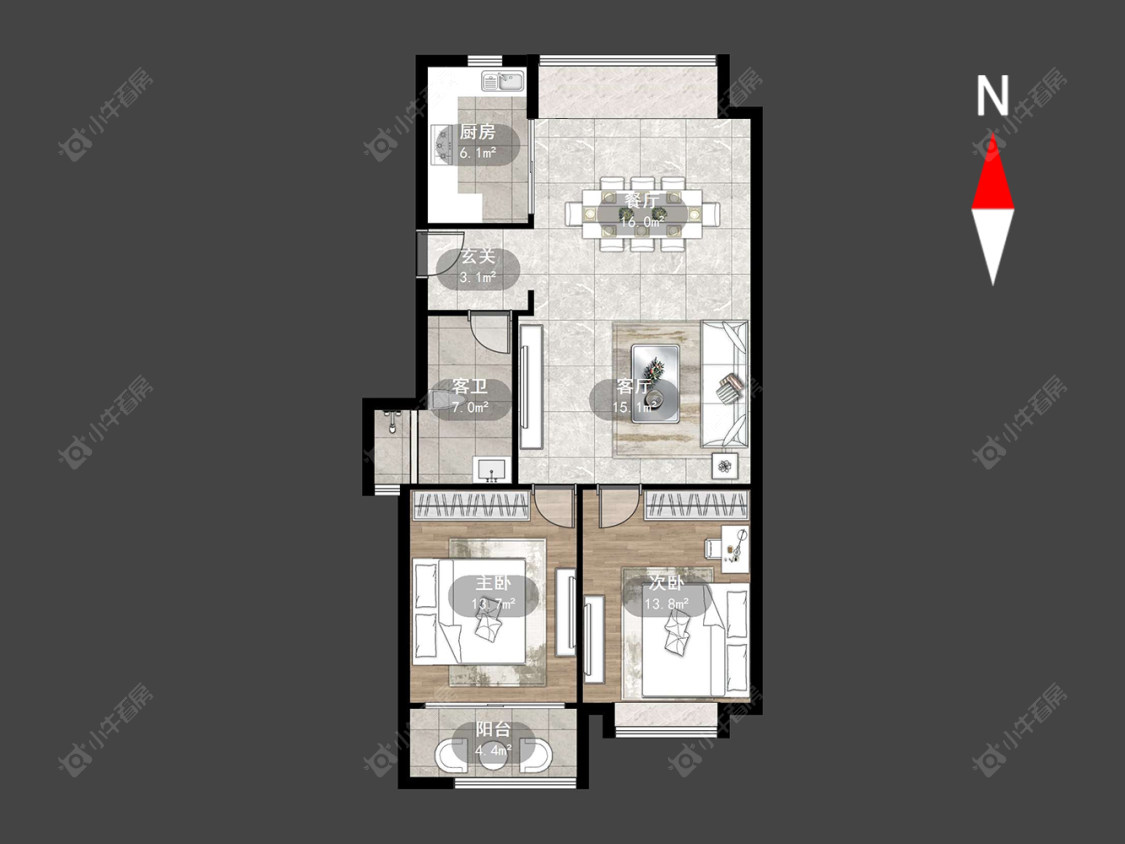 常州勤德家园在售二手房源户型图_小牛看房