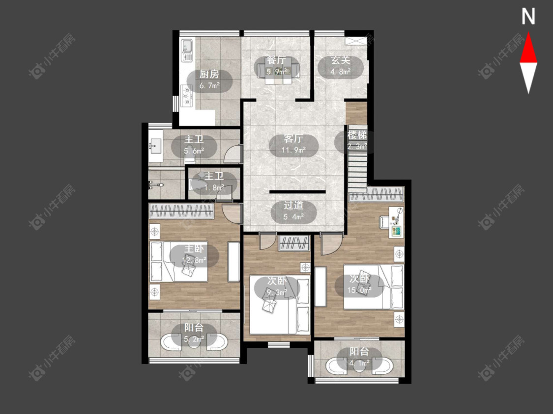 世纪明珠园房源户型图 常州世纪明珠园在售二手房源户型图_小牛看房