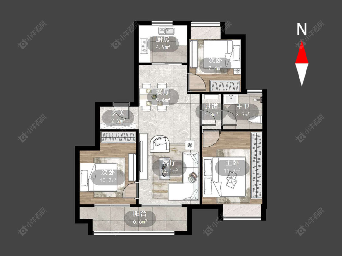 常州昱湖上观在售二手房源户型图_小牛看房