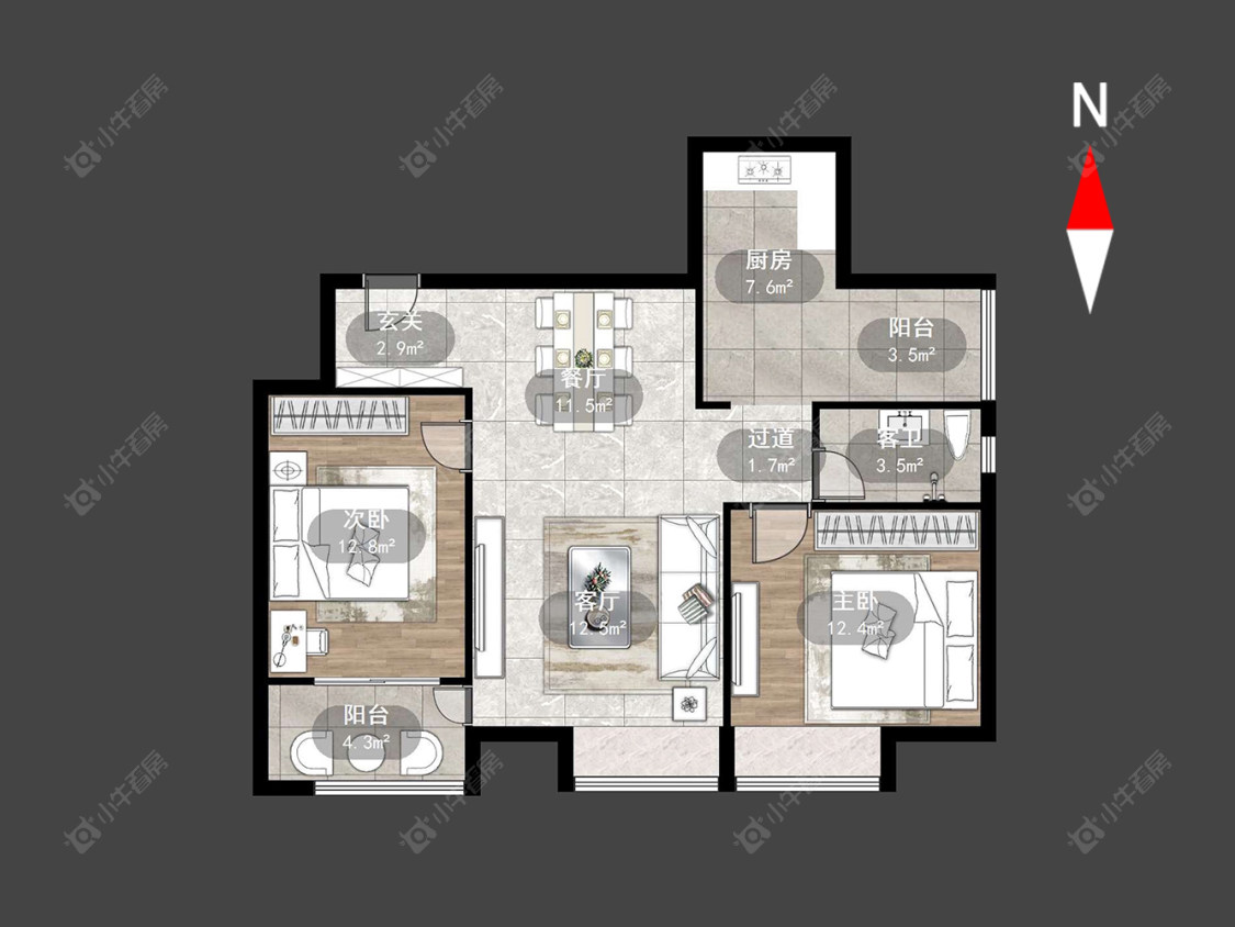 常州彩虹城在售二手房源户型图_小牛看房