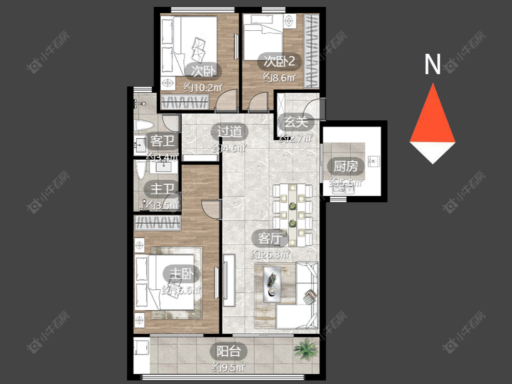 常州玉兰广场一期在售二手房源户型图_小牛看房