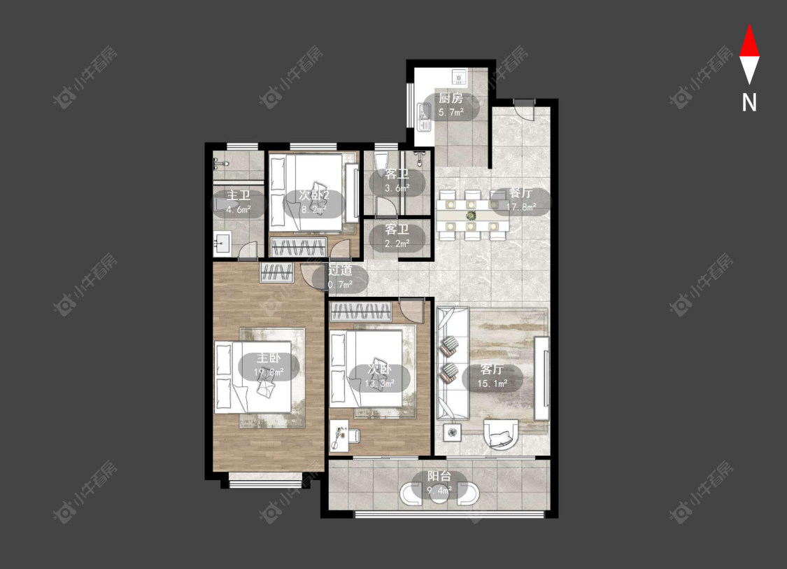 常州九洲玺在售二手房源户型图_小牛看房