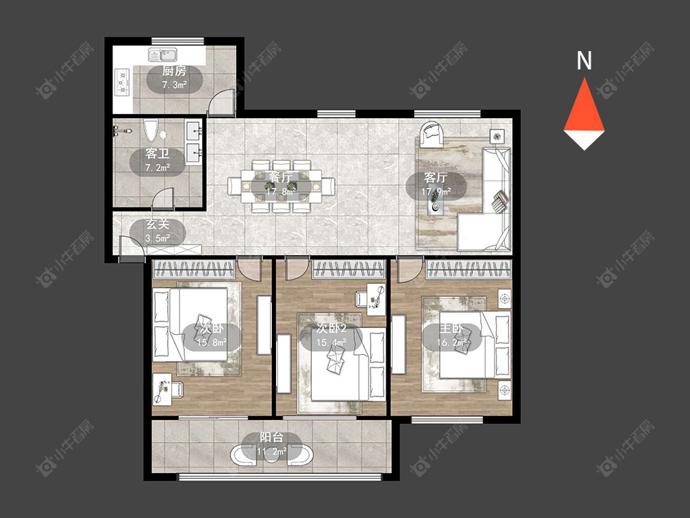 常州建安家园在售二手房源户型图_小牛看房