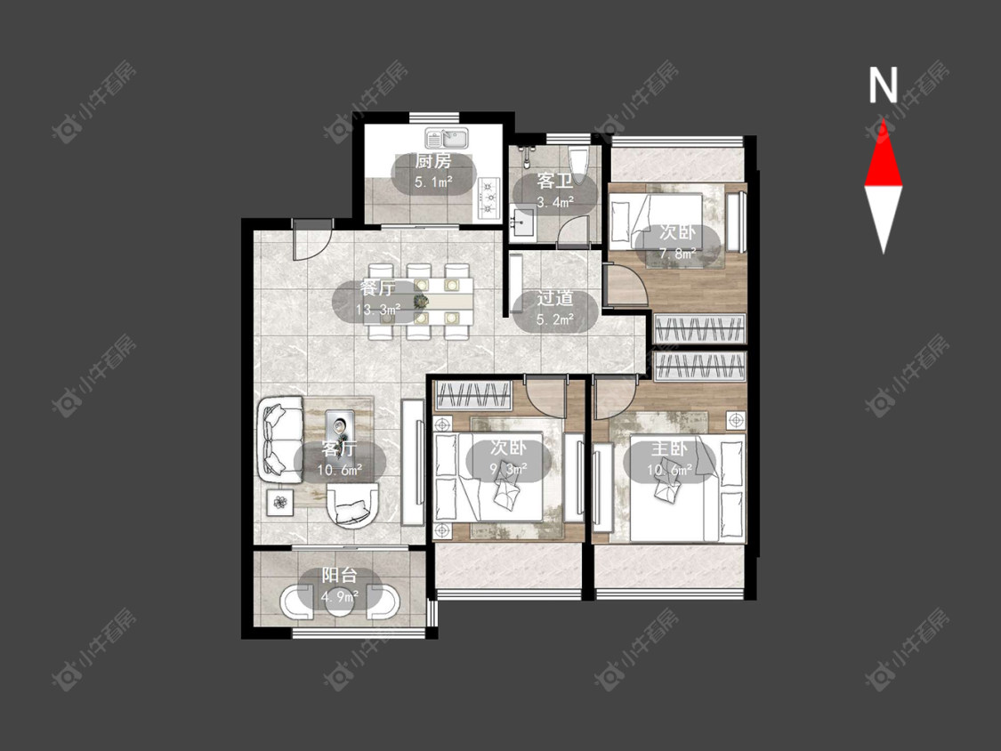 常州万科新都会在售二手房源户型图_小牛看房