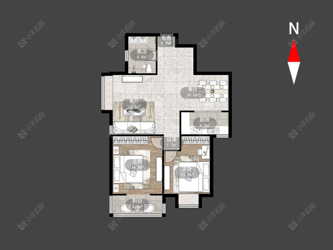 百草苑房源户型图 常州百草苑在售二手房源户型图_小牛看房