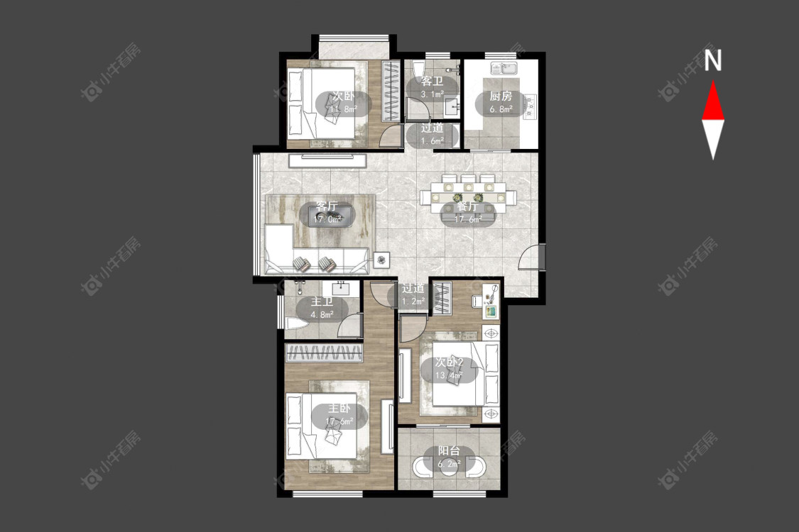 常州聚湖半岛在售二手房源户型图_小牛看房