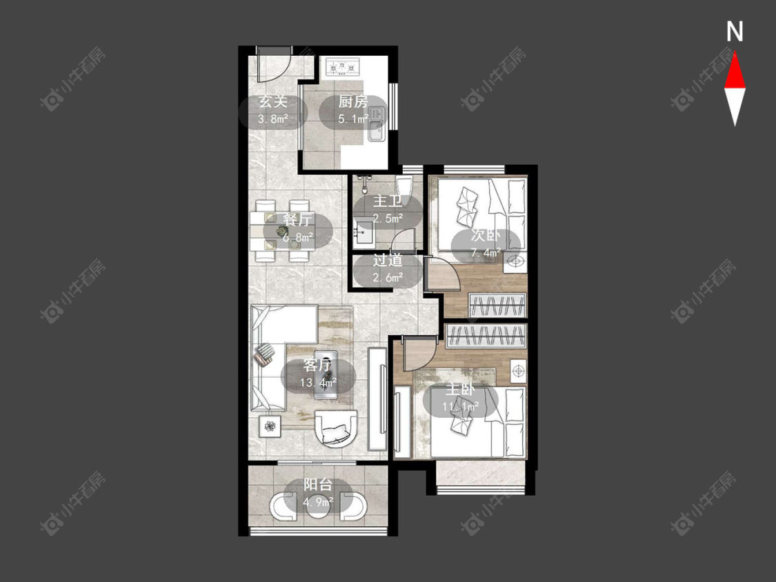 常州锦上香郡在售二手房源户型图_小牛看房