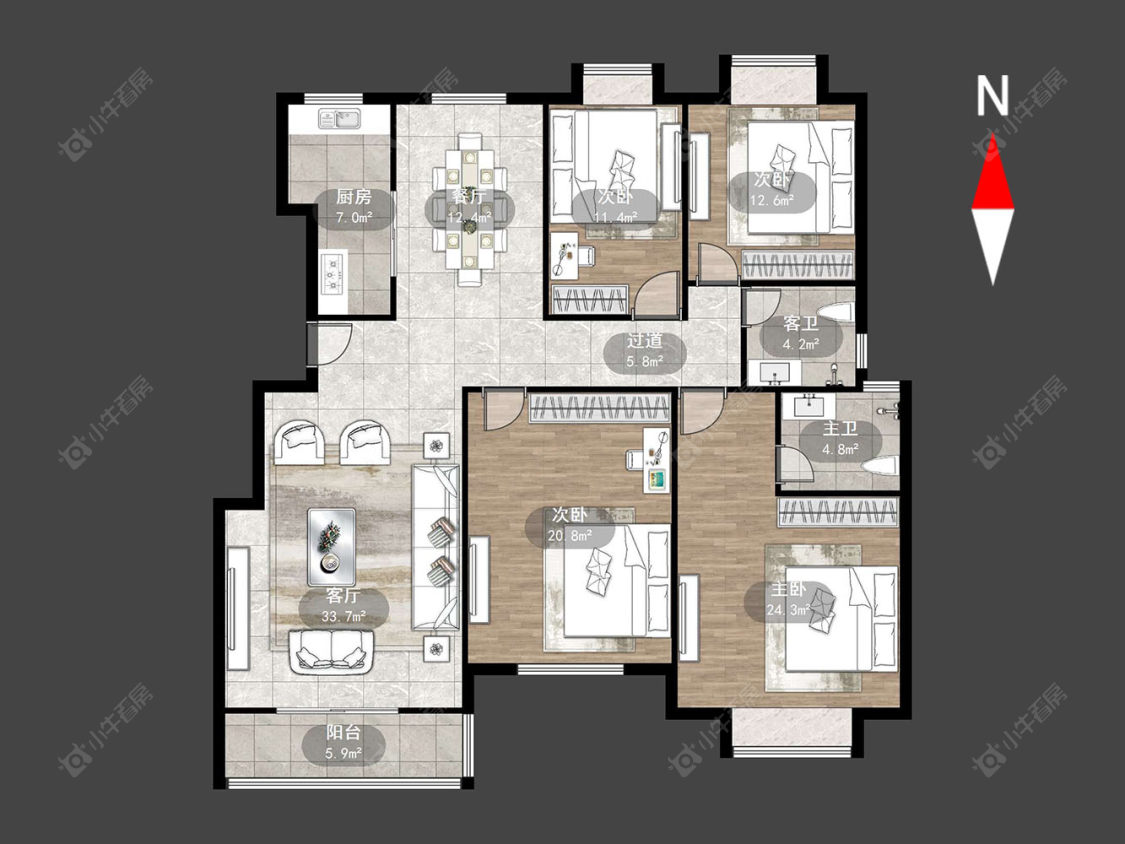 常州龙涛紫郡苑在售二手房源户型图_小牛看房