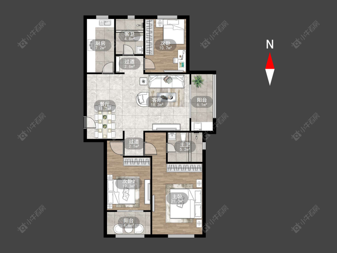 常州清水湾花园三期在售二手房源户型图_小牛看房