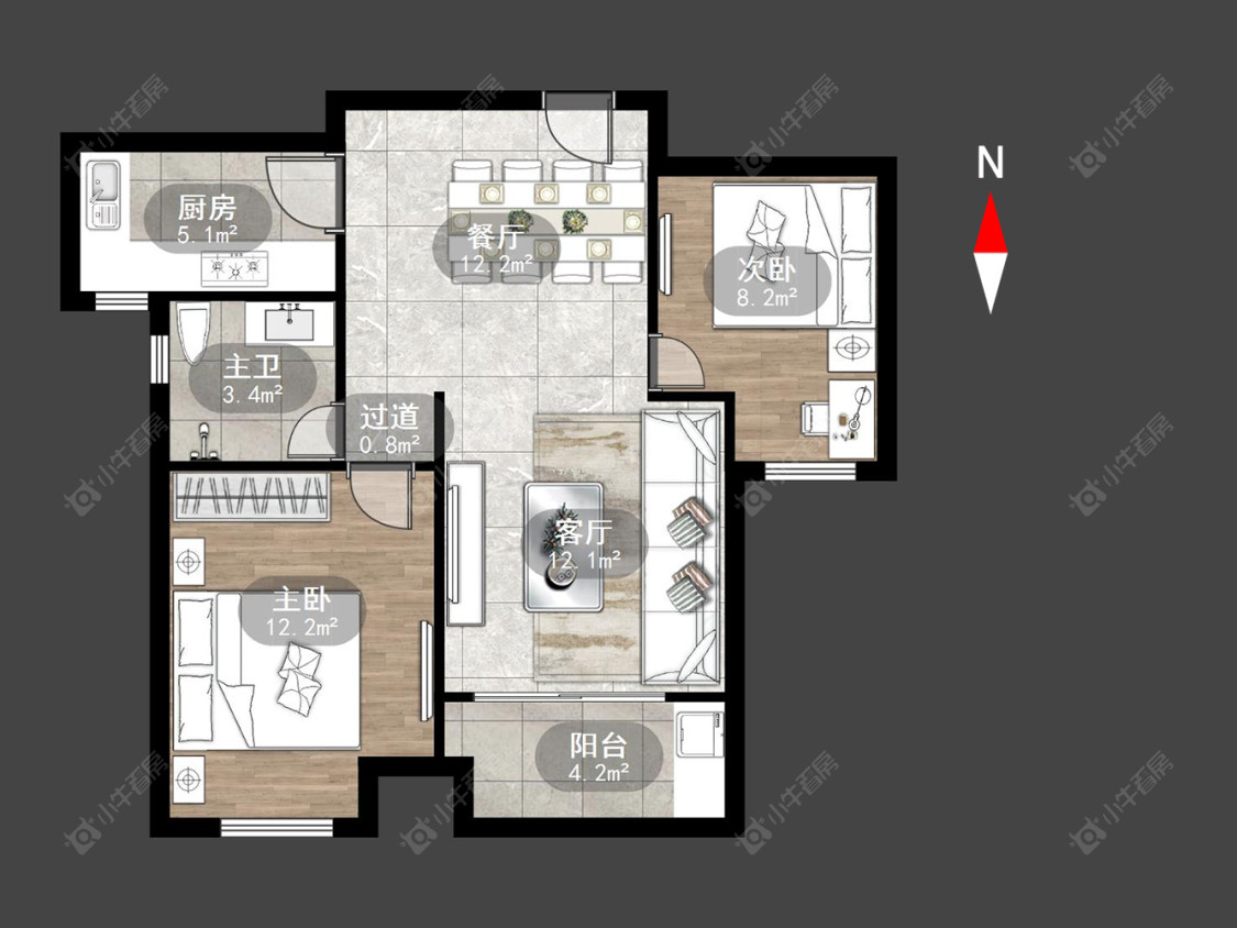 常州清水湾花园三期在售二手房源户型图_小牛看房