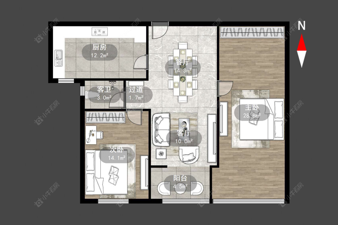 常州吾悦广场南区在售二手房源户型图_小牛看房