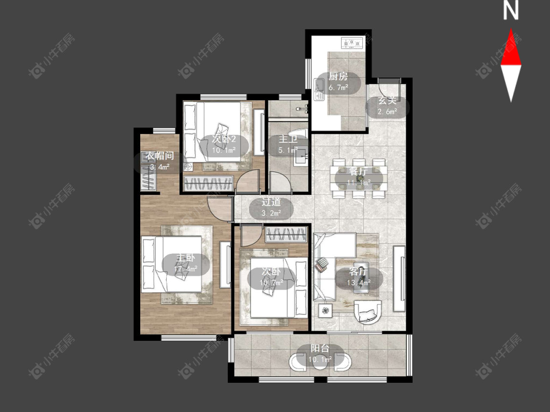 常州东青嘉园在售二手房源户型图_小牛看房