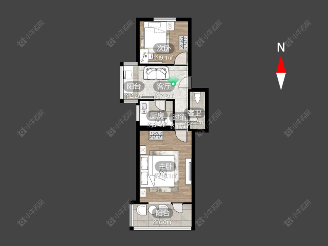 常州三家村在售二手房源户型图_小牛看房