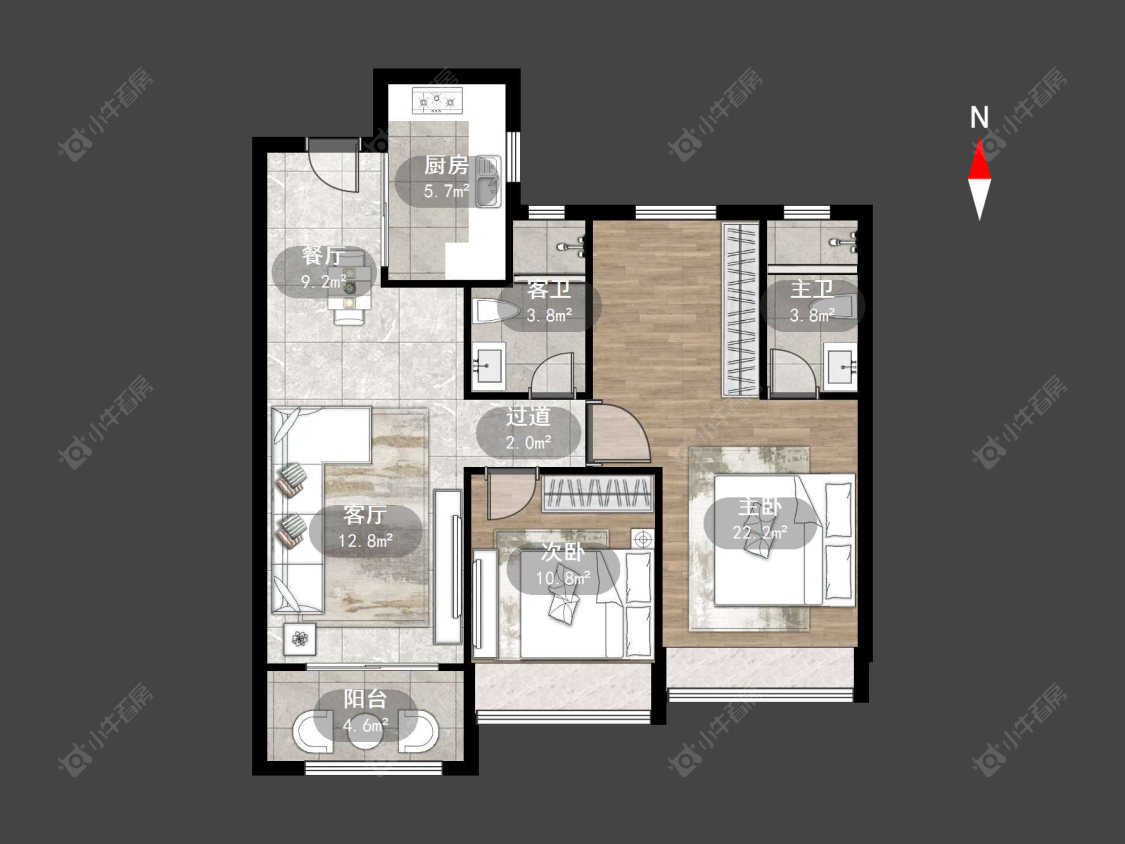 常州龙控·公园名著在售二手房源户型图_小牛看房