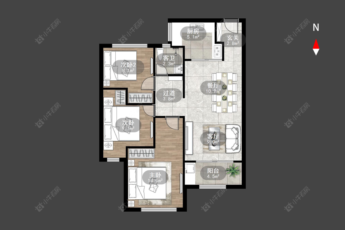 常州路劲城三期在售二手房源户型图_小牛看房