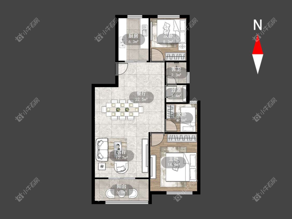高成莱茵三期房源户型图 常州高成莱茵三期在租房源户型图_小牛看房