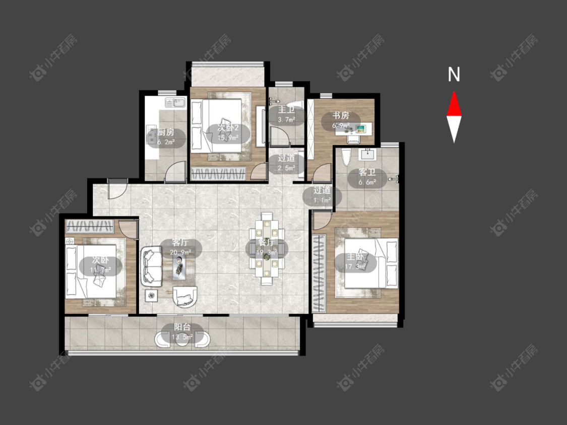常州龙湖景粼天著在售二手房源户型图_小牛看房