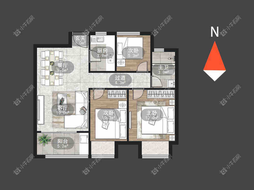 常州招商花园城在租房源户型图_小牛看房