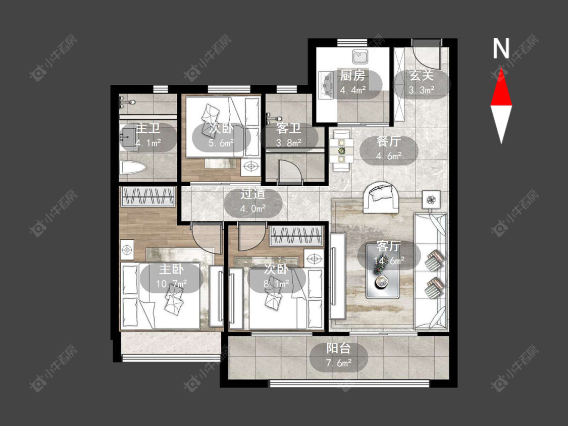 金科通银·玖璋府房源户型图 常州金科通银·玖璋府在售二手房源户型图_小牛看房