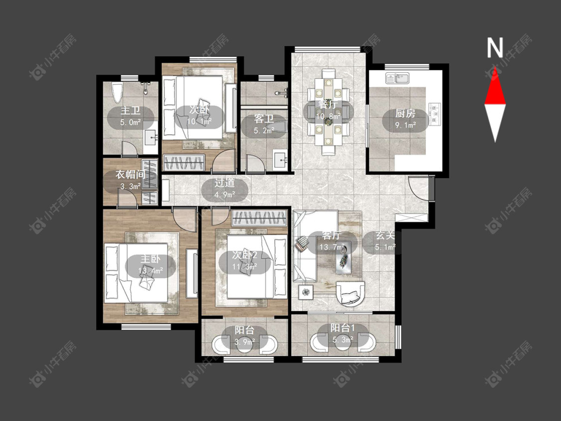 常州公园壹号四期在售二手房源户型图_小牛看房