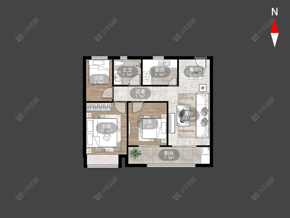 常州清云澜湾A区在售二手房源户型图_小牛看房